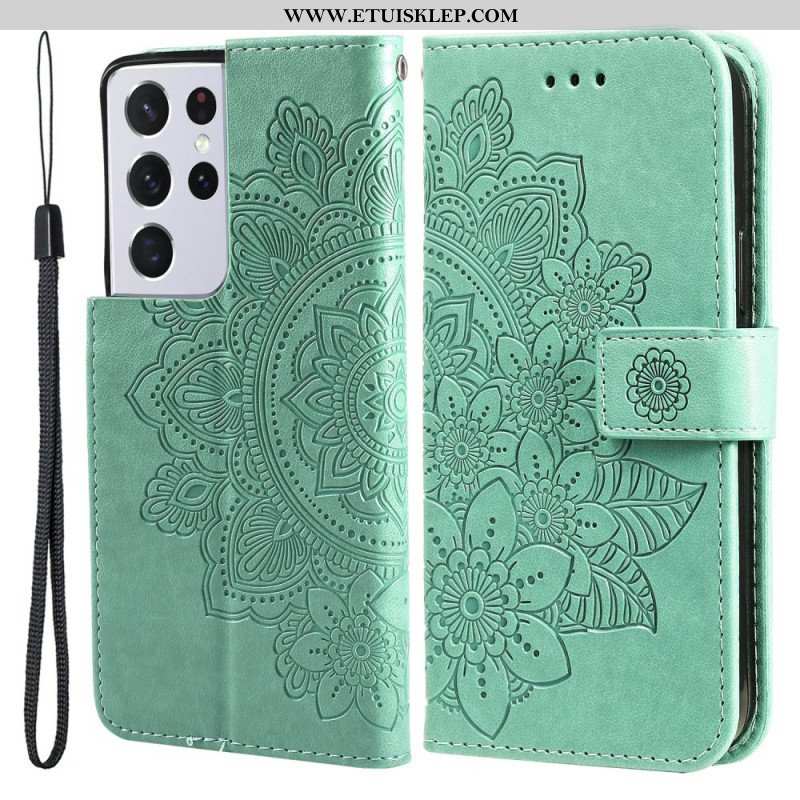 Etui Folio do Samsung Galaxy S21 Ultra 5G Kwiatowa Mandala